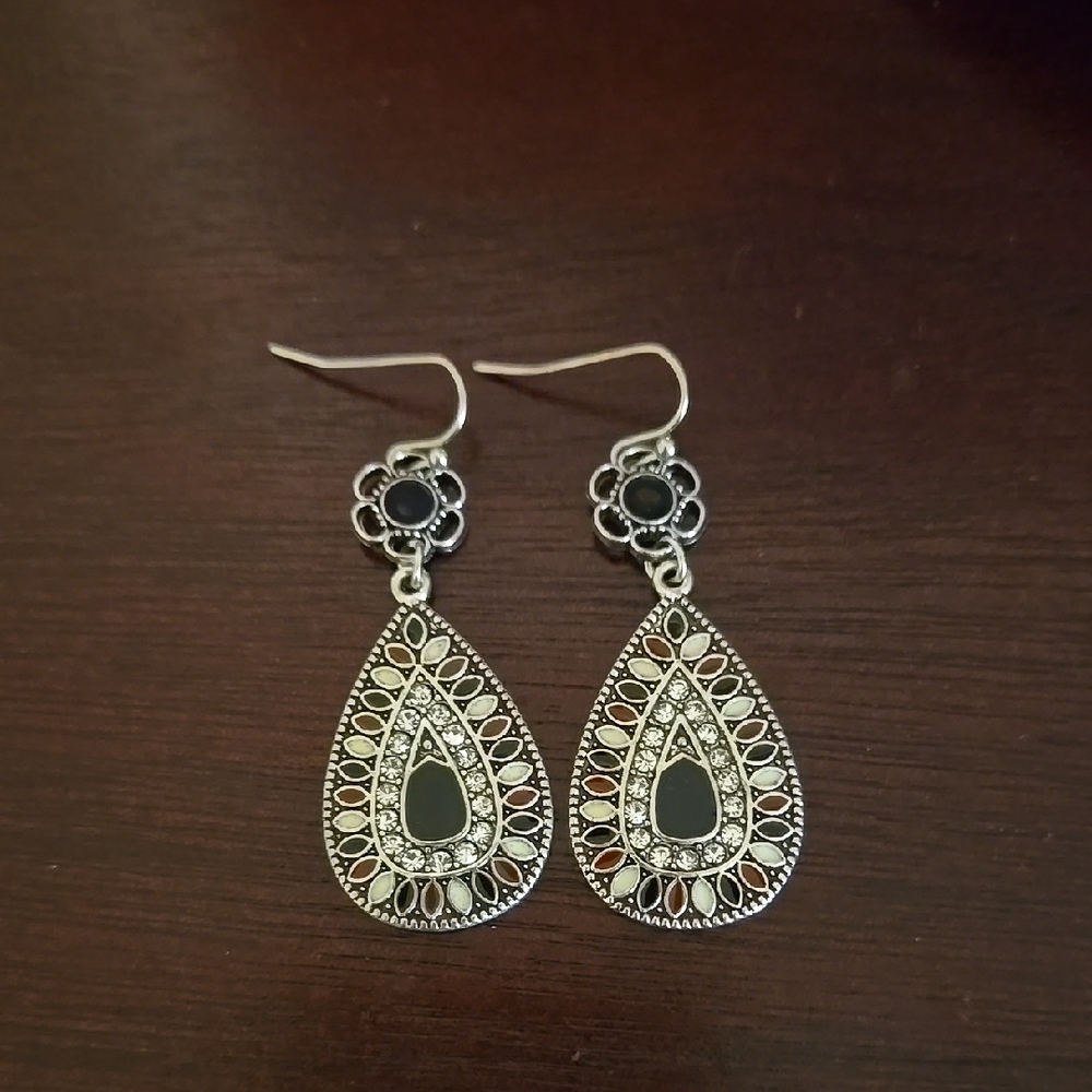 Flower Mosaic Vibe Teardrop Earrings